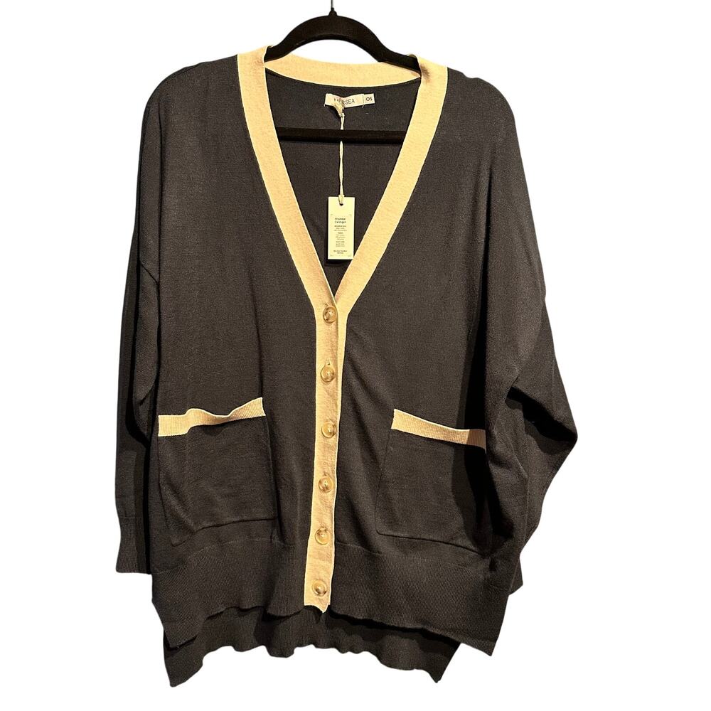 NWT Mersea One Size The Anywhere Cardigan Luxury Pockets Coastal Minimalist